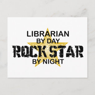 Librarian Rock Star by Night Postkarte