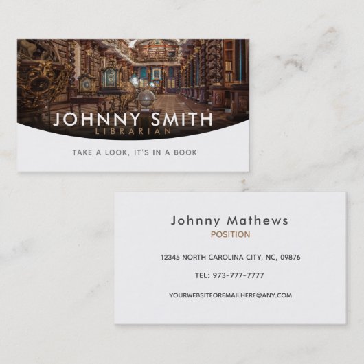 Librarian Slogans Business Cards Visitenkarte (Vorne/Hinten)