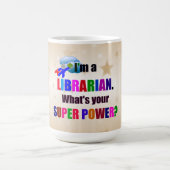 Librarian Super Power Spaß Kaffeetasse (Mittel)