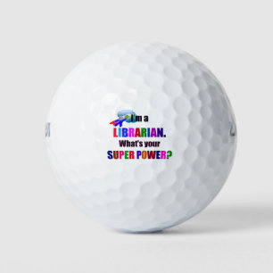 Librarian Superhero, buntes Fun Design Golfball