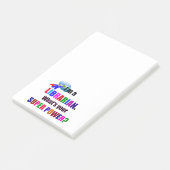 Librarian Superhero - kühl farbiges Textdesign Post-it Klebezettel (angewinkelt)