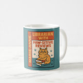 Librarian With Paw-sitive Reviews Cat & Book Lover Kaffeetasse (VorderseiteRechts)