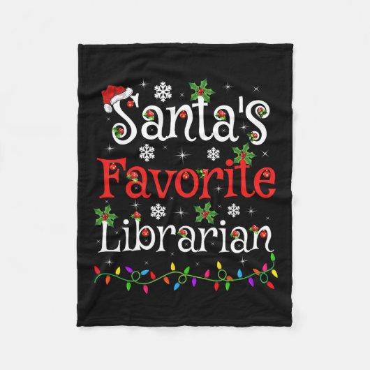 Librarian Xmas Weihnachtslieder Christma Fleecedecke (Vorderseite)