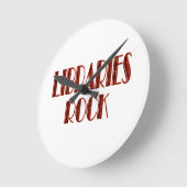 Libraries Rock Runde Wanduhr (Winkel)