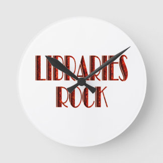 Libraries Rock Runde Wanduhr