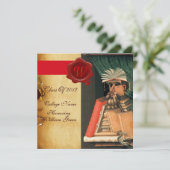 LIBRARISCHER ABSCHLUSS PARCHMENT WAX SIEGEL MONOGR EINLADUNG (Stehend Vorderseite)