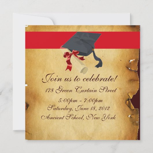 LIBRARISCHER ABSCHLUSS PARCHMENT WAX SIEGEL MONOGR EINLADUNG (Rückseite)