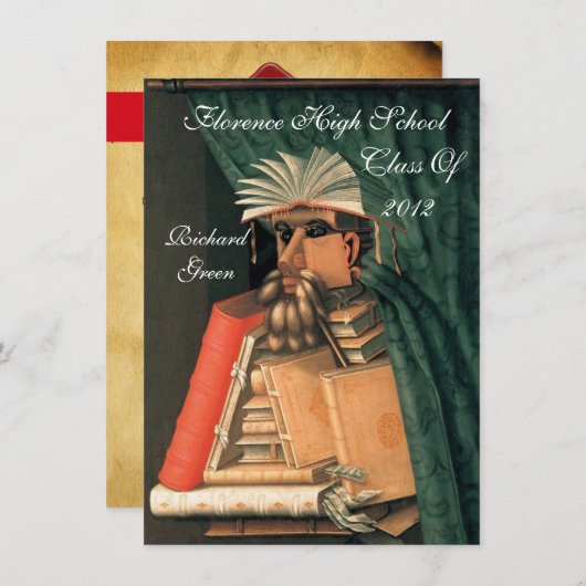 LIBRARISCHER ABSCHLUSS PARCHMENT WAX SIEGEL MONOGR EINLADUNG (Vorne/Hinten)