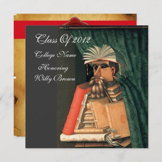 LIBRARISCHER ABSCHLUSS PARCHMENT WAX SIEGEL MONOGR EINLADUNG (Vorne/Hinten)