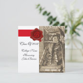 LIBRARISCHER ABSCHLUSS PARCHMENT WAX SIEGEL MONOGR EINLADUNG (Stehend Vorderseite)