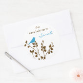 Library Blue Brown Bird Book Stickers (Umschlag)