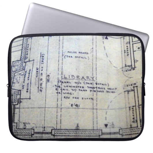 Library Blueprint Laptop-Hülle Laptopschutzhülle (Vorderseite)