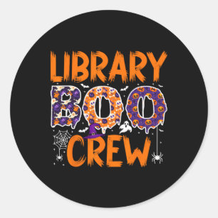 Library Boo Crew Librarians Book Lovers Ghost Hall Runder Aufkleber