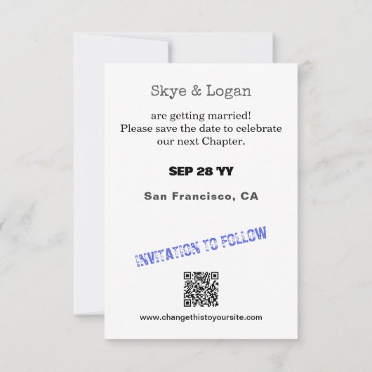 Library Book Checkcard Save the Date (Rückseite)