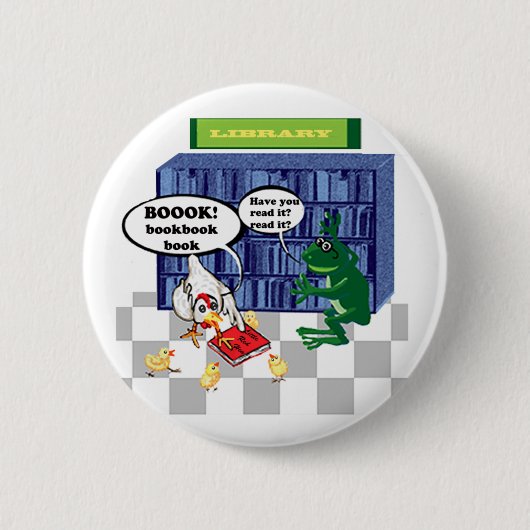 LIBRARY BOOK CHOOK JOKE BUTTON (Vorderseite)