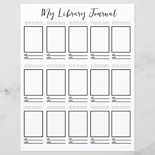 Library Book Review Journal Reading Notebook (Vorderseite)