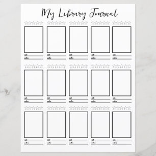 Library Book Review Journal Reading Notebook