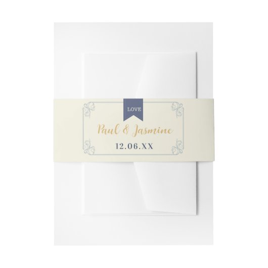 Library Book Wedding Cutlery Band Cream (Vorderseite Beispiel)