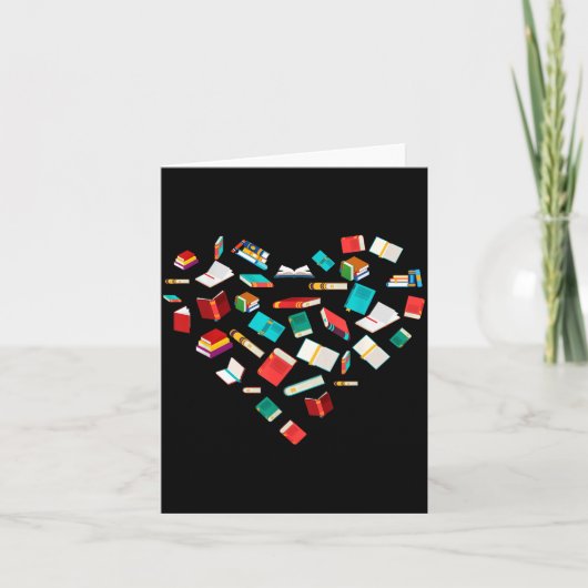 Library Books Heart Bookworm Valentines Day Gift R Karte (Vorderseite)