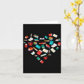 Library Books Heart Bookworm Valentines Day Gift R Karte (Gelbe Blume)