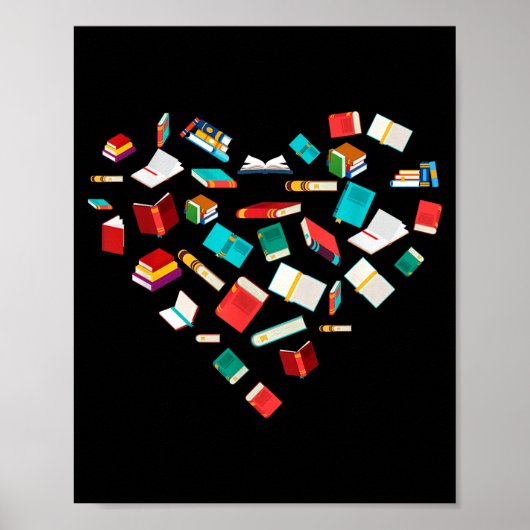 Library Books Heart Bookworm Valentines Day Gift R Poster (Vorne)