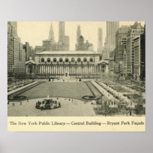 Library, Bryant Park, New York City Vintag Poster