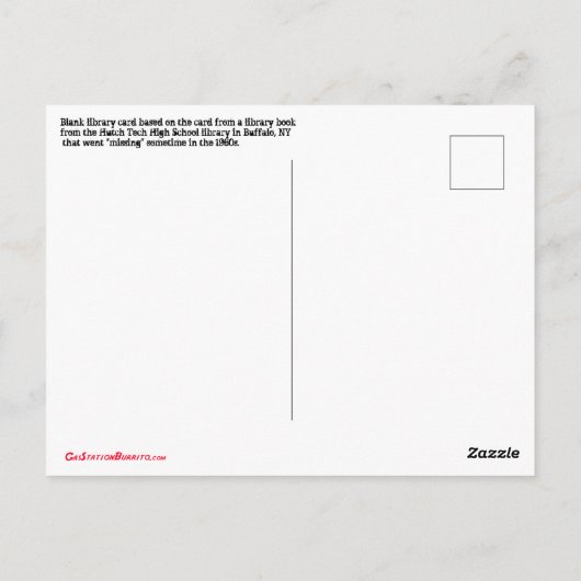 Library Card 28 Postkarte (Rückseite)