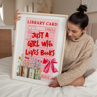 Library Card Hot Girls Read Books Fotodruck