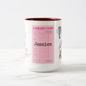 Library Card Just a Girl Who Loves Books Zweifarbige Tasse (Mittel)