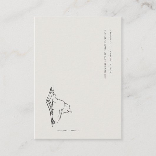 Library Cat- Book Insert Enclosure Card (Vorderseite)