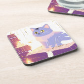 Library Cat Café Getränkeuntersetzer (Linke Seite)