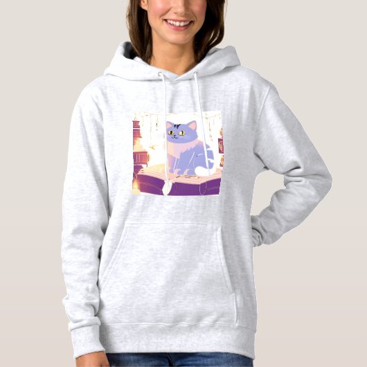 Library Cat Café Hoodie (Vorderseite)