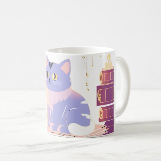 Library Cat Café Kaffeetasse (VorderseiteRechts)