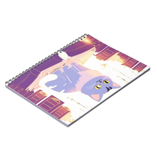 Library Cat Café Notizblock (Linke Seite)