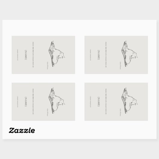 Library Cat- Ex Libris Bookplate Sticker (Blatt)