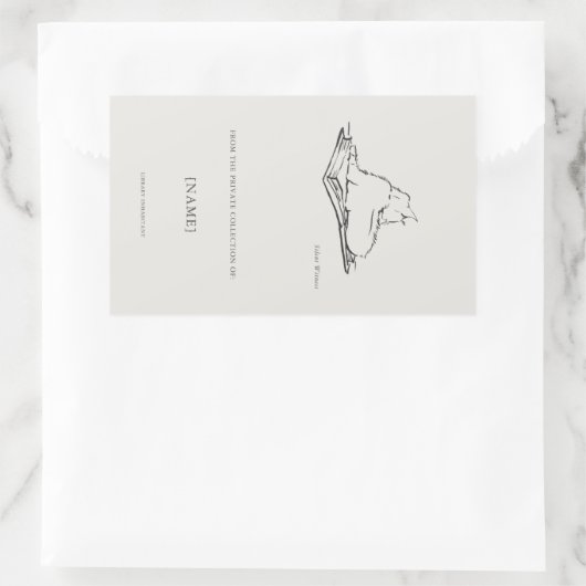 Library Cat- Ex Libris Bookplate Sticker (Tasche)