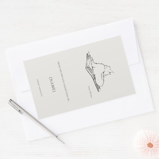 Library Cat- Ex Libris Bookplate Sticker (Umschlag)