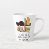Library Cat HandGezeichnet Black Cat with Books Milchtasse (Rechts)
