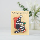 Library Cat Lover Libarian Postkarte (Stehend Vorderseite)