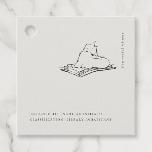 Library Cat- Naturalist Menagerie Archive  Geschenkanhänger (Vorderseite)