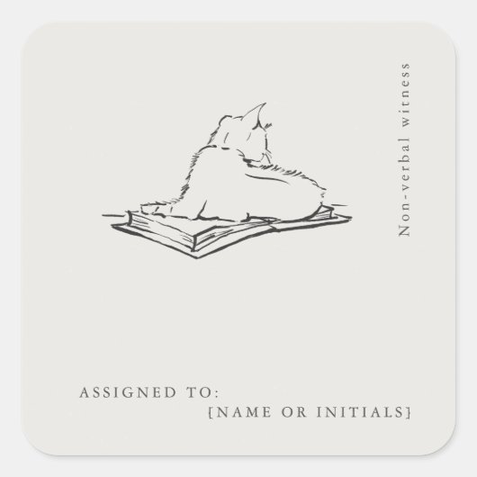 Library Cat- Naturalist Menagerie Archive  Quadratischer Aufkleber (Vorderseite)