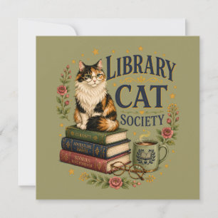 Library Cat Society Buchliebhaber Calico