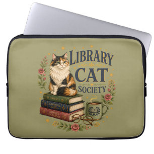 Library Cat Society Buchliebhaber Calico Laptopschutzhülle