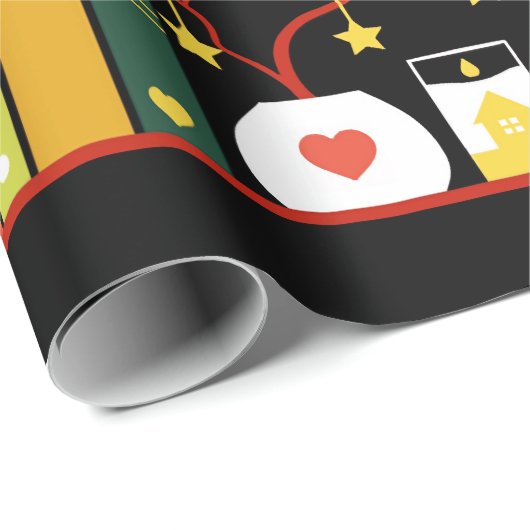 Library cats autumn colour version geschenkpapier (Rolleneckpunkt)