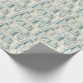 Library Chapter ONE Blue Boy Book 1st Birthday Geschenkpapier (Ecke)