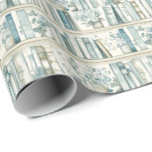 Library Chapter ONE Blue Boy Book 1st Birthday Geschenkpapier (Rolleneckpunkt)