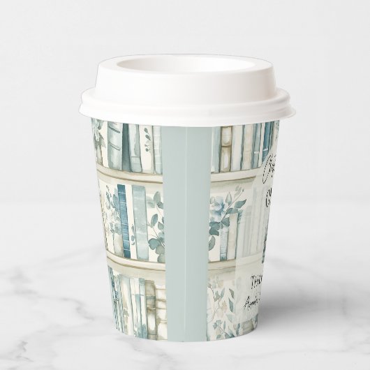 Library Chapter ONE Blue Boy Book 1st Birthday Pappbecher (Rechts)