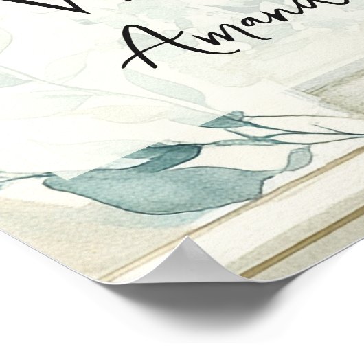 Library Chapter ONE Blue Boy Book 1st Birthday Poster (Ecke)