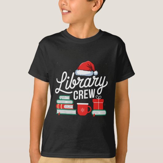 Library Crew Book Lovers Librarian Xmas Holiday Ch T-Shirt (Vorderseite)