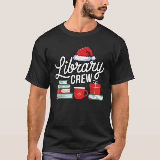 Library Crew Book Lovers Librarian Xmas Holiday Ch T-Shirt (Vorderseite)